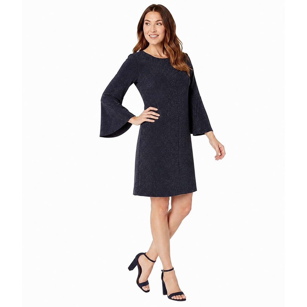 Lauren Ralph Lauren Shift Dress Navy Cocktail Glam Modern Classic Size 10 Office
